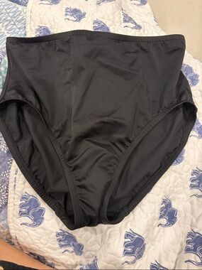 High-Waist full coverage Black Swim Bottoms